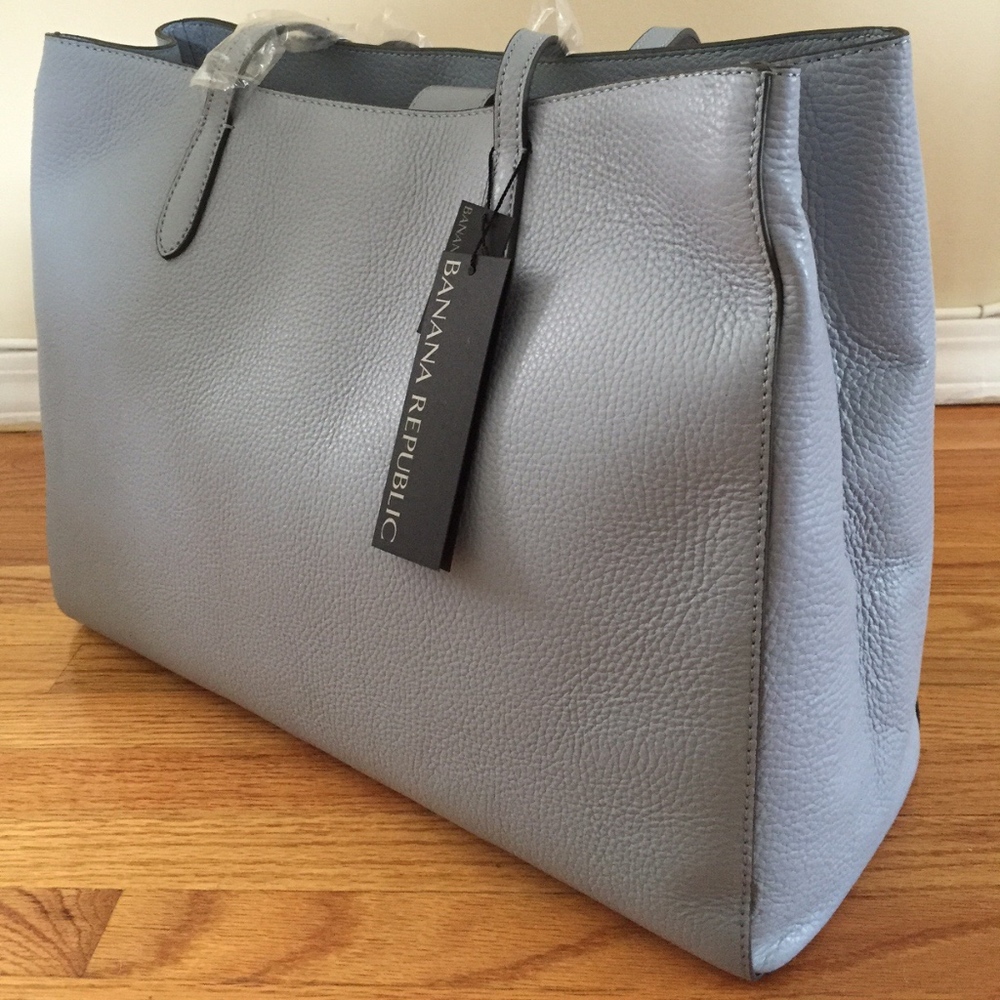 New Italian Leather Banana Republic Work Tote